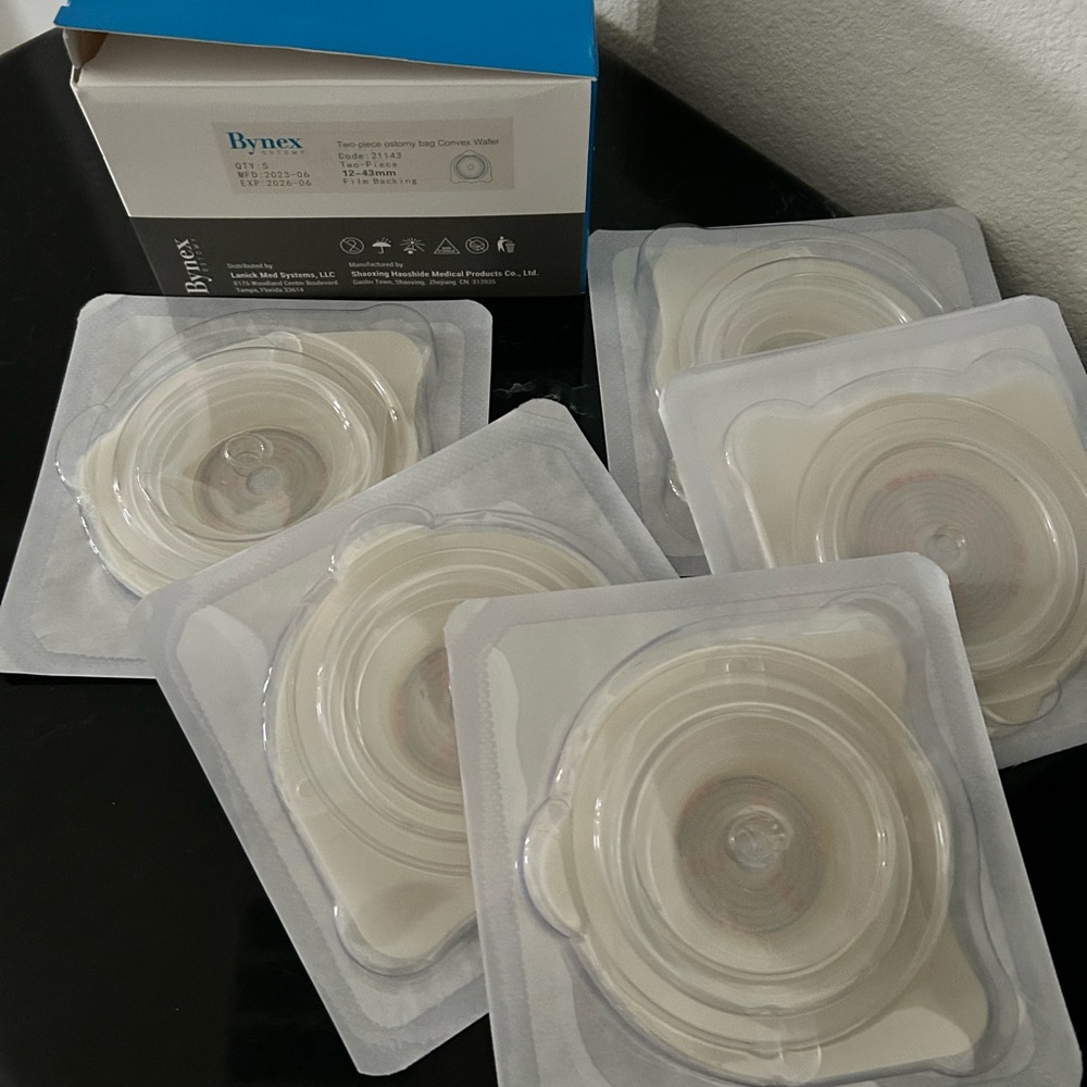 Bynex Ostomy bag convex wafer.